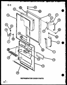 Refrigerator Door Parts (tr20g/p75535-16w) (tm20g/p75535-17w) Diagram and Parts List for TC20G-P756512-11W  Amana Refrigerator