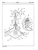 BASE & DRIVE (ORIG. REV. E - J) Diagram and Parts List for CW20P8W  Crosley Washer