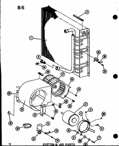 System & Air Parts (epcg2408-1b/p67470-1c) (epcg3010-1b/p67470-2c) (epcg3612-1b/p67470-3c) Diagram and Parts List for EPCG4213-1B P67470-4C Amana Air Conditioner