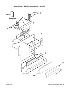 Door Panel Parts Diagram and Parts List for JDB8500AWF2  Jenn-Air Dishwasher