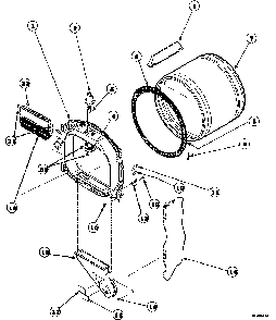Section 1 Diagram and Parts List for LE8517W2B-PLE8517W2B  Amana Dryer