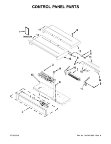Control Panel Parts Diagram and Parts List for MEW9630FZ01  Maytag Wall Oven