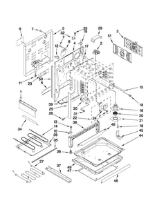 Chassis Parts Diagram and Parts List for JES8850CAB01  Jenn-Air Range