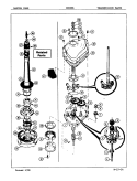 TRANSMISSION (ORIG. REV. A - B) Diagram and Parts List for CW20M6A  Crosley Washer