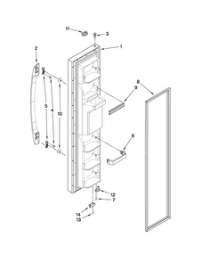 Freezer Door Parts Diagram and Parts List for ASD2520WRW00  Amana Refrigerator