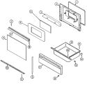 DOOR / DRAWER (SERIAL PREFIX 28) Diagram and Parts List for CE3537XUW  Crosley Range