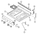 TOP ASSEMBLY Diagram and Parts List for CG3131XUW  Crosley Range