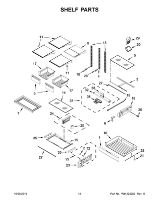 Part Location Diagram of W11552036 Whirlpool SHELF-GLAS