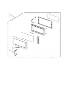 Door Parts Diagram and Parts List for MMV4203WW0  Maytag Microwave