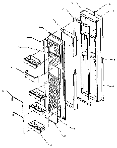 Freezer Door Diagram and Parts List for SZDE27N-P1162202W  Amana Refrigerator