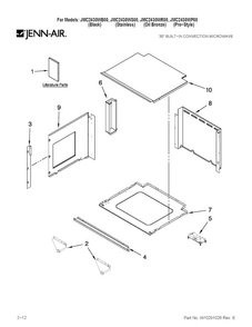 Oven Parts Diagram and Parts List for JMC2430WR00  Jenn-Air Microwave