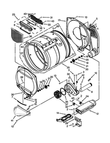Bulkhead Parts Diagram and Parts List for MDE18CSAZW0  Maytag Dryer