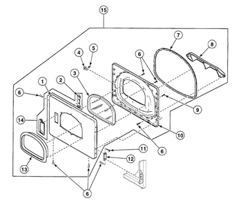 Door Assy Diagram and Parts List for SSGZ19QF  Speed Queen Dryer