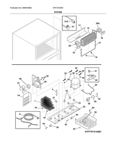 System Diagram and Parts List for CRT181QW3  Crosley Refrigerator
