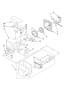 Motor And Ice Container Parts Diagram and Parts List for JFI2089AEB2  Jenn-Air Refrigerator