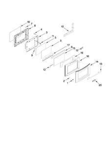 Door Parts Diagram and Parts List for JES8850CAB01  Jenn-Air Range