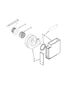 Blower Unit Parts Diagram and Parts List for JGD3536WS01  Jenn-Air Cooktop