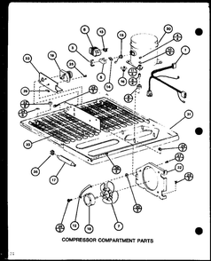 Compressor Compartment Parts 2 Diagram and Parts List for IC3H-P7621307W-TM  Amana Refrigerator