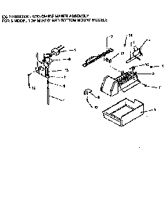 Icemaker Diagram and Parts List for TR21S4E-P1196103WE  Amana Refrigerator