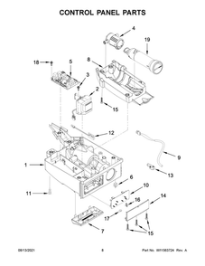 Control Panel Parts Diagram and Parts List for JUIFX15HX01  Maytag Ice Maker