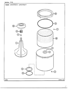 Tub Diagram and Parts List for LNC6759A71  Admiral Washer