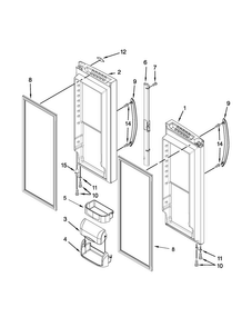 Refrigerator Door Parts Diagram and Parts List for MFF2258VEW6  Maytag Refrigerator