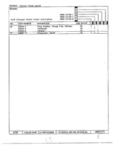 Fresh Food Door Page 3 Diagram and Parts List for 21143-0A  Admiral Refrigerator