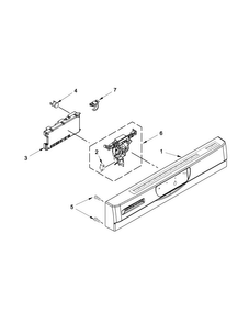 Control Panel And Latch Parts Diagram and Parts List for JDB3650AWR4  Jenn-Air Dishwasher