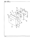 DOOR Diagram and Parts List for 90HN-4KVW  Magic Chef Wall Oven