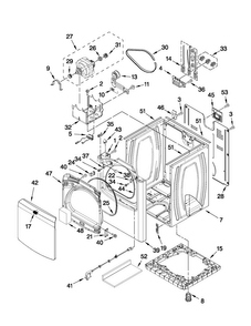 Cabinet Parts Diagram and Parts List for MEDB750YW1  Maytag Dryer