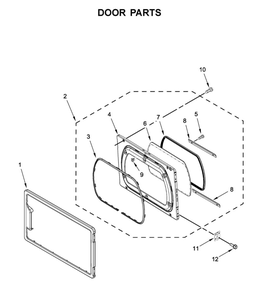 Door Parts Diagram and Parts List for MEDP576KW1  Maytag Dryer
