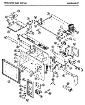 05 - Page 1 Diagram and Parts List for 980001  Litton Range