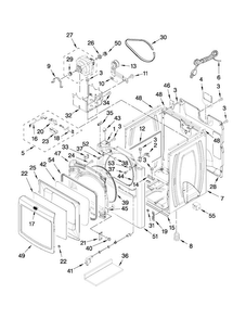 Cabinet Parts Diagram and Parts List for MGDB850WL0  Maytag Dryer