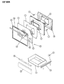 DOOR / DRAWER Diagram and Parts List for CEA3D6CV  Crosley Range