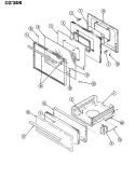 DOOR / DRAWER Diagram and Parts List for CGA3D6CVK  Crosley Range