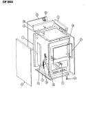 FRONT VIEW PANEL Diagram and Parts List for CEA2D2  Crosley Range