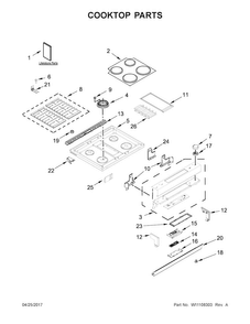 Cooktop Parts Diagram and Parts List for JDS1750FP0  Jenn-Air Range