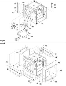 Stirrer System & Outer Cavity Diagram and Parts List for UCA2000NT-P1325905  Amana Microwave