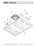 TOP ASSEMBLY Diagram and Parts List for CGHA821  Crosley Cooktop