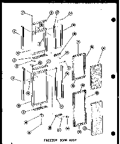 Freezer Door Assy Diagram and Parts List for SRI19W-AG-P60340-24WG  Amana Refrigerator