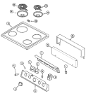 CONTROL PANEL / TOP ASSEMBLY Diagram and Parts List for CE1500PAW  Crosley Range