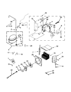 Upper Unit Parts Diagram and Parts List for JS48NXFXDW05  Jenn-Air Refrigerator