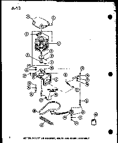 Motor Diagram and Parts List for TAA200 P75751-13W Amana Washer