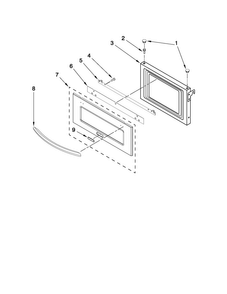Microwave Door Parts Diagram and Parts List for JMW2430WW02  Jenn-Air Microwave