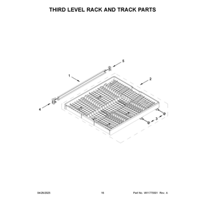 Third Level Rack And Track Parts Diagram and Parts List for JDTS3924SM0  Jenn-Air Dishwasher
