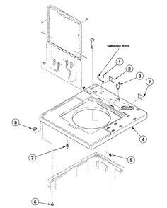 Cabinet Top Diagram and Parts List for SWT820WN  Speed Queen Washer