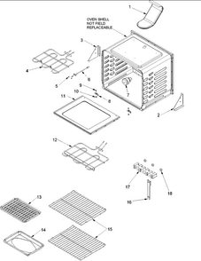 Cavity Diagram and Parts List for ACF4265AW0-PACF4265AW1  Amana Range