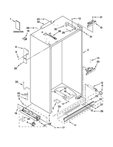 Cabinet Parts Diagram and Parts List for JS42NXFXDW05  Jenn-Air Refrigerator