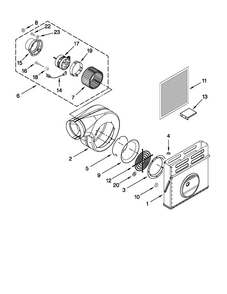 Blower Unit Parts Diagram and Parts List for CVEX4270B20  Jenn-Air Cooktop