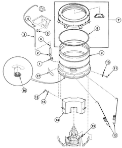 Tub Assy Diagram and Parts List for SWT121QN  Speed Queen Washer